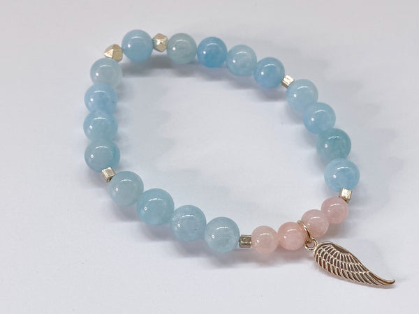 Gemstone Bracelet - Aquamarine + Morganite